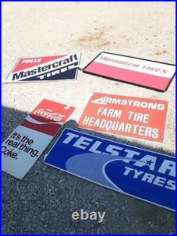 Original Vintage Falls Mastercraft Tires Sign Metal Embossed Dealer Gas Oil COOL