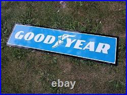 Original Vintage Goodyear Tires Sign Metal Dealer Gas Oil Firestone Farm Dairy