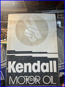 Original Vintage Kendall Motor Oil Gas 2 Sided Metal Tin Sign Tire Not Porcelain