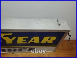 Original Vintage Lighted Double Sided Goodyear Tires Sign Parts