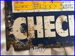 Original Vintage Michelin Enamel Sign Classic Car Garage Tyre Pressure Chart