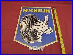 Original Vintage Michelin Man Tire Porcelain Sign dated 1964