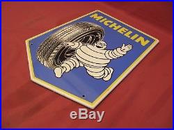 Original Vintage Michelin Man Tire Porcelain Sign dated 1964