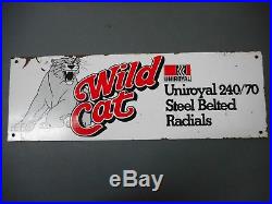 Original Vintage Uniroyal Wild Cat Tyre Tin Sign