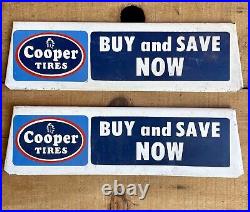 Pair Of Vintage COPPER Tires Buy & Save Advertising Display Rack Signs Gas & Oil