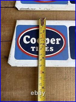 Pair Of Vintage COPPER Tires Buy & Save Advertising Display Rack Signs Gas & Oil