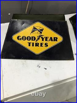 Pair Of Vintage Goodyear Tires Tire Display Rack Stand Sign
