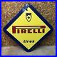 Pirelli-Tire-Sign-Porcelain-Vintage-Original-Gas-Oil-Garage-Car-Truck-Italy-1960-01-io