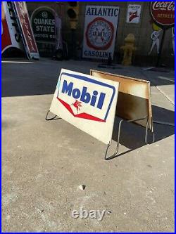 RARE 1950s VINTAGE MOBIL GAS PEGASUS TIRE RACK SIGN