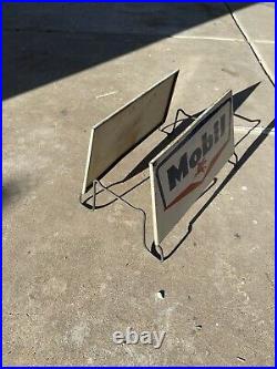 RARE 1950s VINTAGE MOBIL GAS PEGASUS TIRE RACK SIGN