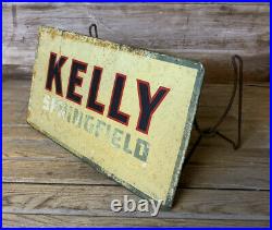 RARE Early Vintage Original KELLY SPRINGFIELD Tire Metal Display Stand Sign