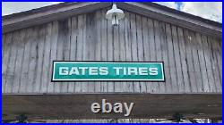 RARE GATES TIRES ORIGINAL Metal Embossed Dealer Sign 72x18 1960s USA FAST SHIP