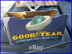 RARE GOODYEAR TIRES BALLOON TIRE DISPLAY RACK STAND SIGN VINTAGE 1930s 1940s