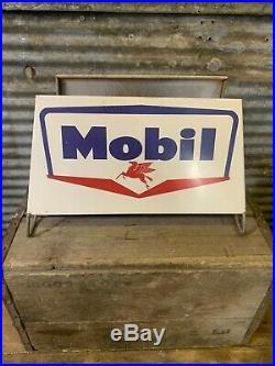 RARE Orig Vtg 50s 60s MOBIL TIRES Tire Stand Rack Display Gas & Oil Station Sign