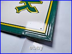 RARE VINTAGE Mohawk Tires Embossed Self Framed Tin Sign 60 x 18 NICE