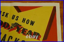 RARE Vintage 1950s Goodyear Tires R-1 Large Paper Advertising Poster Sign 42