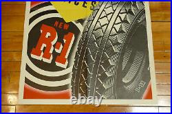 RARE Vintage 1950s Goodyear Tires R-1 Large Paper Advertising Poster Sign 42