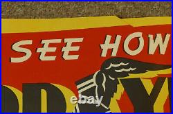 RARE Vintage 1950s Goodyear Tires R-1 Large Paper Advertising Poster Sign 60