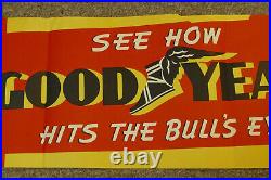 RARE Vintage 1950s Goodyear Tires R-1 Large Paper Advertising Poster Sign 60