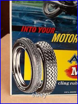 RARE Vintage Avon mkII motorcycle Tyres sign 1950's Norton Dominator tires