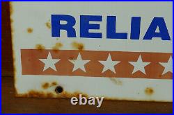 RARE Vintage Cooper Tires Double Sided Metal Sign American Flag Reliable Radials