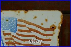 RARE Vintage Cooper Tires Double Sided Metal Sign American Flag Reliable Radials