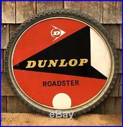 RARE Vintage DUNLOP ROADSTER Service Station Dealer Bike Tire Sign Display 25