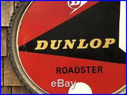 RARE Vintage DUNLOP ROADSTER Service Station Dealer Bike Tire Sign Display 25