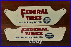 RARE Vintage Federal Tires Service Station Metal Tires Display Stand Sign NOS