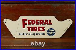 RARE Vintage Federal Tires Service Station Metal Tires Display Stand Sign NOS