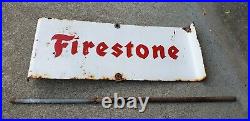 RARE Vintage Firestone Tires Spinner Advertising Sign Oil Gas Pump Topper 2 Side