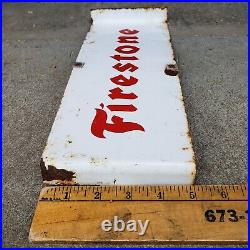 RARE Vintage Firestone Tires Spinner Advertising Sign Oil Gas Pump Topper 2 Side