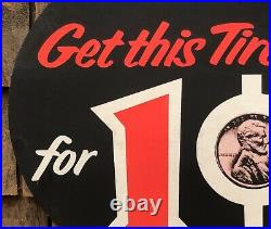 RARE Vintage Get This Tire For 1c MOHAWK Tire Rack Sign Cover Lincoln Penny