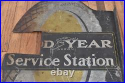 RARE Vintage Goodyear Service Station Tire Advertising FLANGE SIGN VERY EARLY