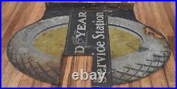 RARE Vintage Goodyear Service Station Tire Advertising FLANGE SIGN VERY EARLY