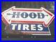 RARE-Vintage-HOOD-TIRES-Gas-Service-Station-Metal-2-Sided-Advertising-Arrow-SIGN-01-eegh