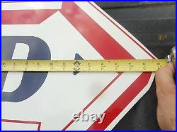 RARE Vintage HOOD TIRES Gas Service Station Metal 2-Sided Advertising Arrow SIGN