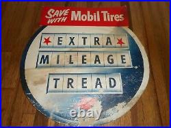 RARE Vintage MOBIL MOBILGAS PEGASUS GAS OIL Station Advertising TIRE INSERT SIGN