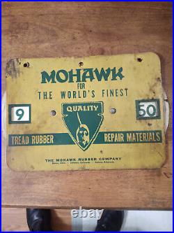 RARE Vintage MOHAWK TIRES Metal Advertising RECAPPING MOLD TIME SIGN #2