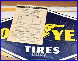 RARE Vintage NOS Goodyear Tires GAS SERVICE STATION Window Valence SIGN SET