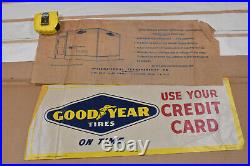 RARE Vintage NOS Goodyear Tires GAS SERVICE STATION Window Valence SIGN SET