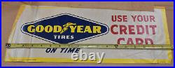 RARE Vintage NOS Goodyear Tires GAS SERVICE STATION Window Valence SIGN SET