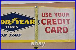 RARE Vintage NOS Goodyear Tires GAS SERVICE STATION Window Valence SIGN SET