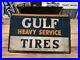 RARE-Vintage-Original-1940s-Gulf-Heavy-Service-Tire-Rack-Sign-KILLER-01-wzm
