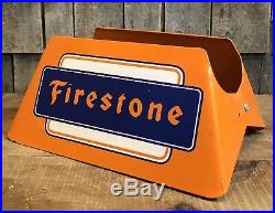 RARE Vintage Original FIRESTONE Tires Gas Station Dealer Tire Display Stand Sign