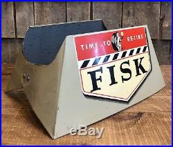 RARE Vintage Original FISK Time To Re Tire Gas Station Dealer Stand Sign Display