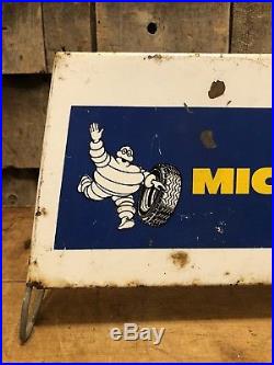 RARE Vintage Original MICHELIN Tires Gas Station Dealer Tire Display Stand Sign