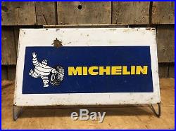 RARE Vintage Original MICHELIN Tires Gas Station Dealer Tire Display Stand Sign