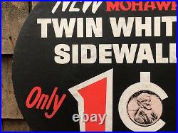 RARE Vintage Service Station Dealer MOHAWK Tire Rack Sign Cover Lincoln Penny