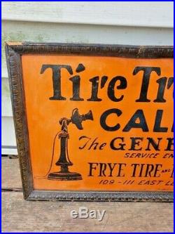 RARE Vintage THE GENRAL Tire FRYE TIRE AND MOTOR SALES Sign